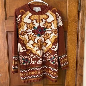 Vintage Reference Point Earthy Tones Crew Neck Sweater